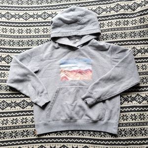 TENTREE Grey Soft Sustainable Materials Hoodie with Kangaroo Pocket and Print L